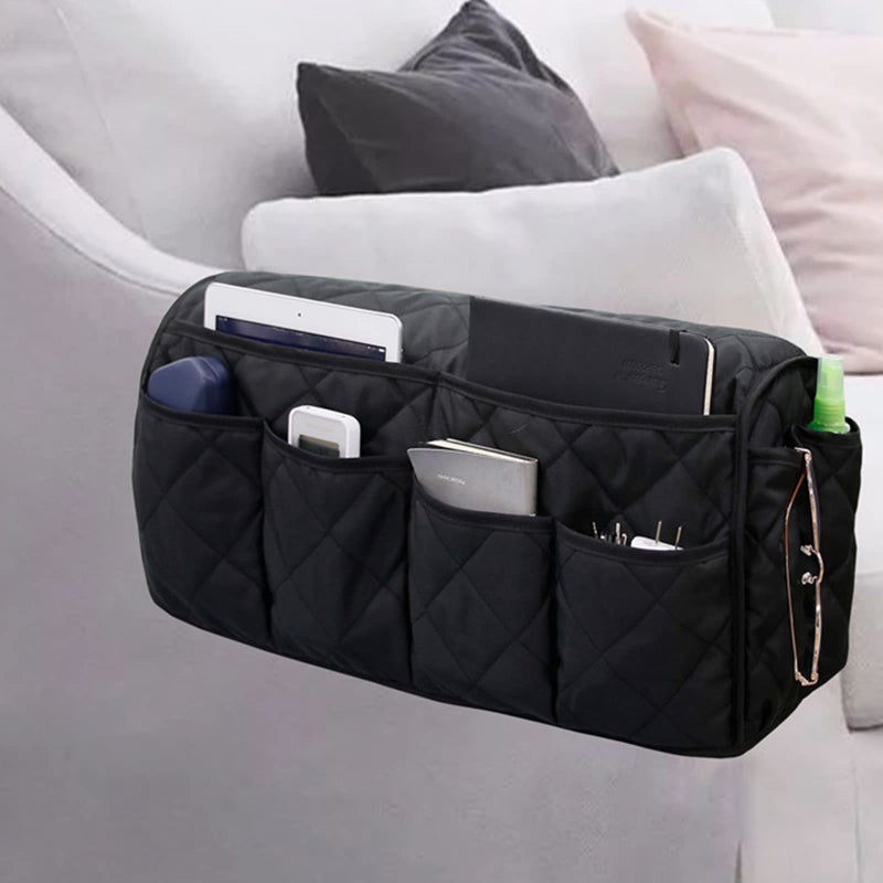 Holiberty 2 in 1 Waterproof Armrest Covers Sofa Arm Organizer with 14 Pockets for Tablet Magazines TV Remote Holder  Anti-Slip Recliner Couch Armchair Slipcover Furniture Sofa Arm Protector Storage Caddy Pouch - Image 1